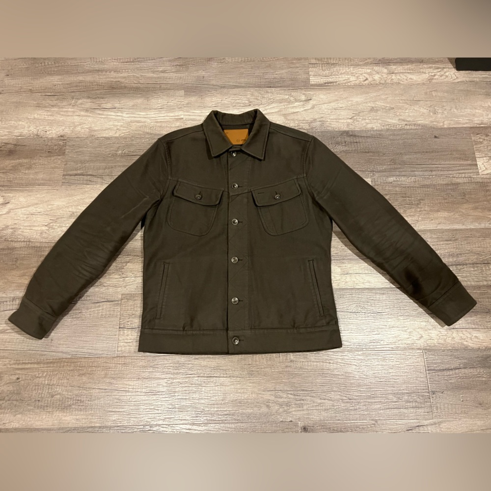 Taylor Stitch Long Haul Jacket in Moss Brushed Reverse Sateen (Size 40)